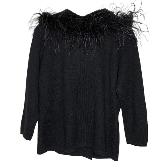 New - BEREK by TAKAKO SAKON - Black Wool Blend Maximalist Sweater - Size Large - Picture 2 of 6